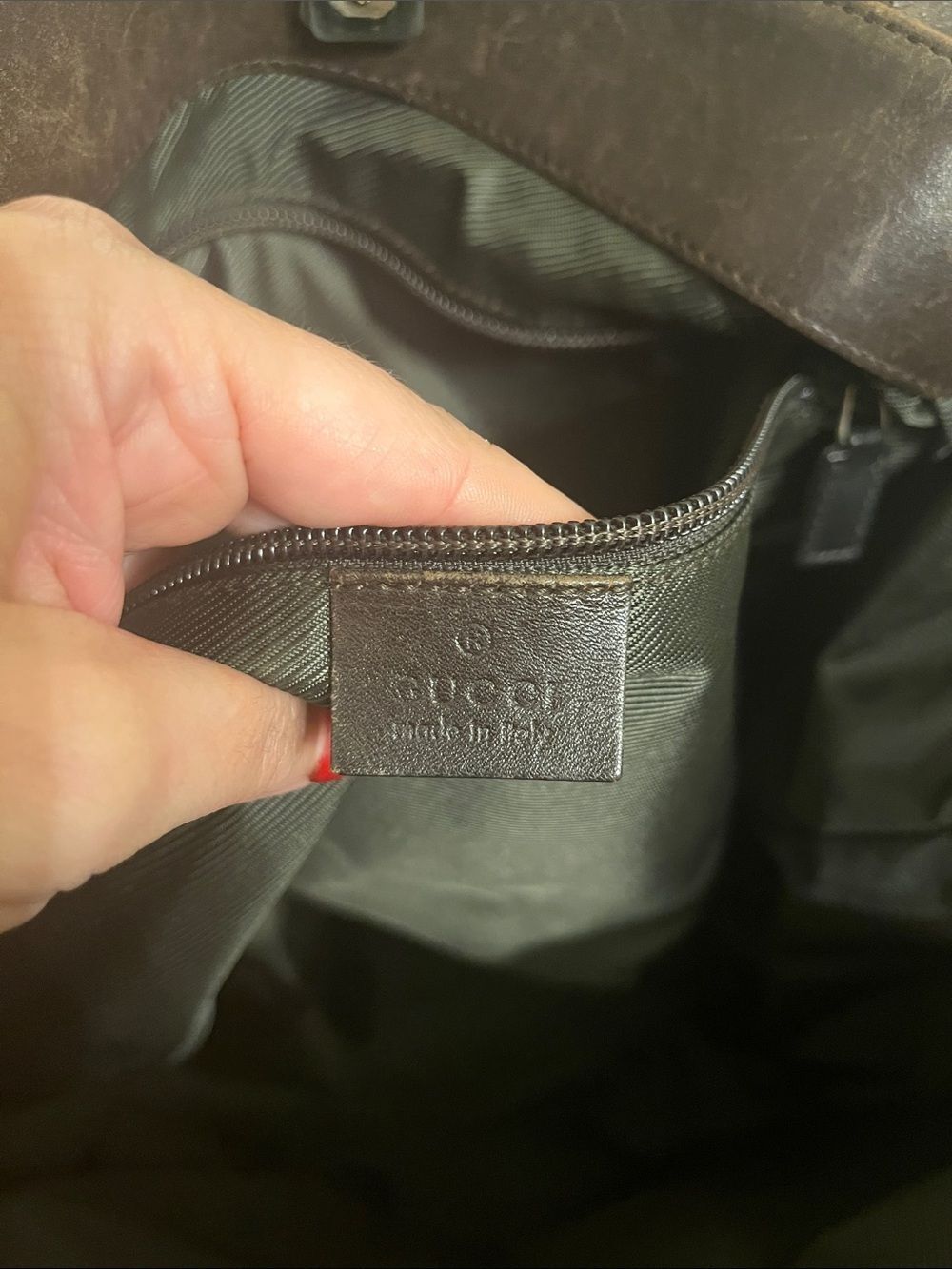 Gucci Brown Monogram Tote with Leather Straps - Picture 13 of 16